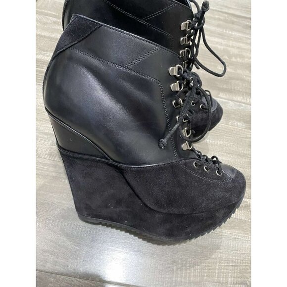 Yves Saint Laurent YSL Ariane 90 platform wedge lace up booties Size 39,5 - Picture 2 of 8